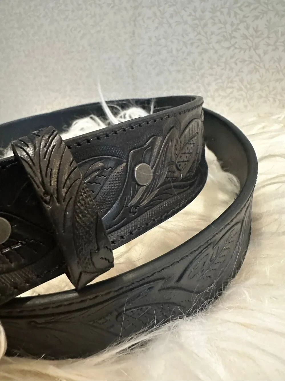 New Cody James black leather belt and buckle